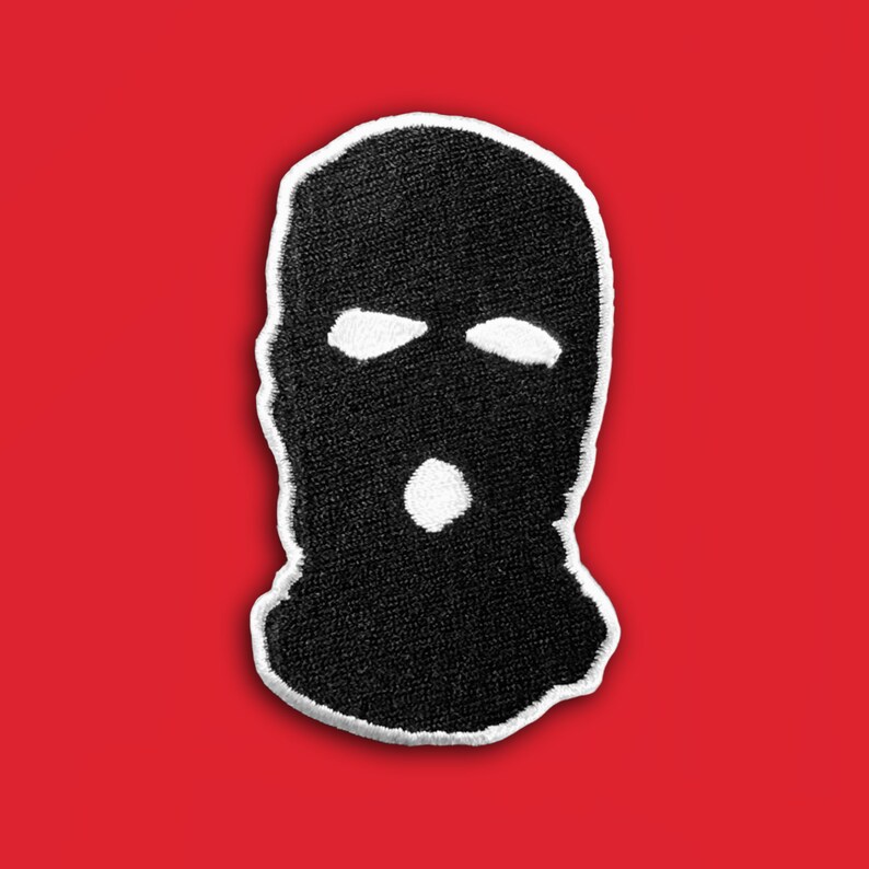 No Face Patch Ski Mask Embroidery Patch Balaclava Iron on Etsy