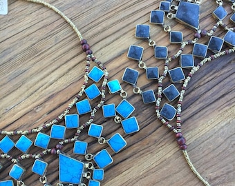 Coloured stone, Boho, Necklace.