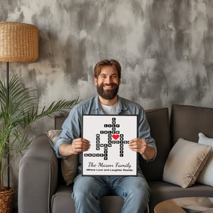 Custom Family Crossword Puzzle Poster - Personalized Digital Art - Etsy