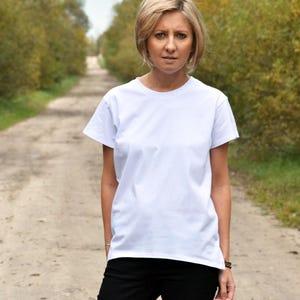 Cotton t-shirt / white t-shirt / white top / simple t-shirt / OLA t-shirt