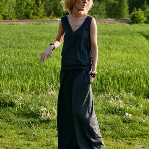 SISTERS - Baumwolle Maxikleid MILA / Kleid - V-Ausschnitt / ärmelloses Kleid / perfekt für den Sommer / lose und elastisch an der Taille