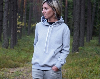 GAJA - Damen Kapuzenpullover / Sweatshirt und große kängurutasche / 5 Farben / Handmade by Sisters / warmer Hoodie / handmade in Poland