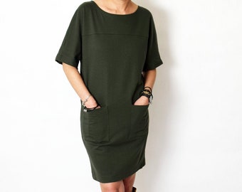 simple black cotton dress