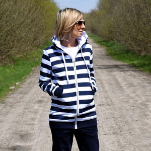 Women zip-up hoodie, sweatshirt with pockets, women&#39;s hoodie, striped hoodie , warm hoodie, hoodie zipper, CHLOE hoodie