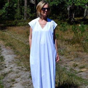 Weißes Baumwoll Maxikleid : Übergroßes Sommerkleid, Übergröße erhältlich