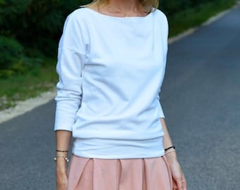 Cotton blouse, 7/8 sleeve blouse, everyday blouse, MARTHA blouse
