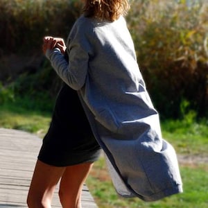 HEAVEN - Long sweater from 80cotton, 20polyester / long cardigan / cardigan with pockets / sweater with pockets / autumn sweater