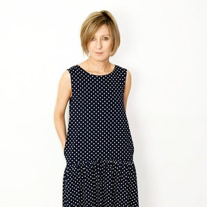 MINI dress / cotton dress / dress with a frill / dress with pockets/ polka dot dress / GINA dress