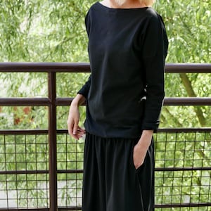 Baumwoll Maxi Kleid mit Taschen, langes ärmelloses lässiges schwarzes Kleid, MAXIMA