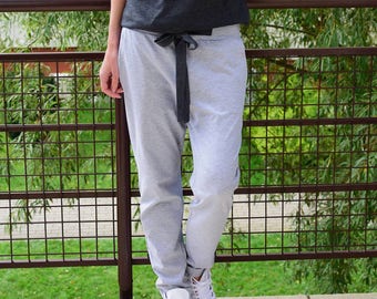 Pantalón de chándal de algodón con bolsillos y lazo, OFFICE