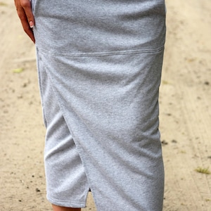 Cotton skirt / pencil skirt / maxi skirt / long skirt / skirt with  pockets / Alex skirt