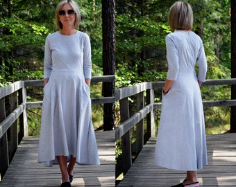 ROBIN - long 100% cotton dress / vintage dress / handmade dress / made in Poland / spring-summer