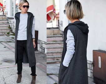 sleeveless long vest
