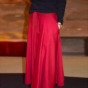 Klaudia Cotton Midi Skirt – Tie-Waist Skirt with Pockets, Comfortable Everyday Style, Handmade in Poland