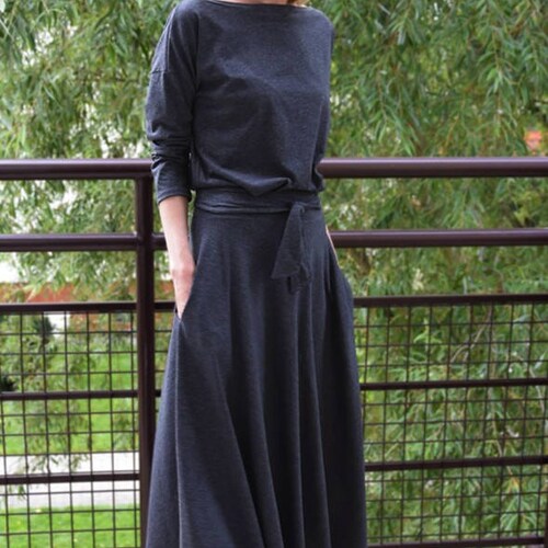midi cotton dress with pockets