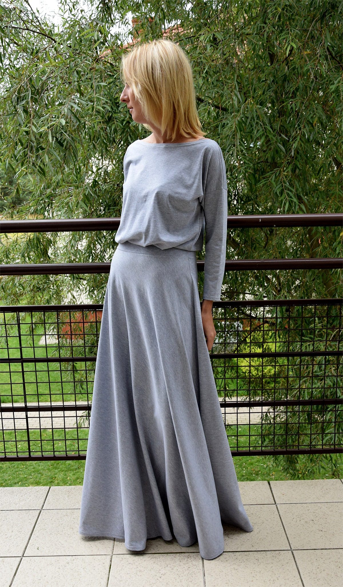 KORNELIA LONG Cotton DRESS / Maxi Cotton Dress / Long Sleeve Etsy