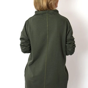 NEMO Robe 100% Coton avec col montant / fabriquée en Pologne / tunique faite à la main / robe ample / coton naturel / mini robe image 4