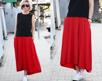 ROMA - long 100% cotton skirt with high waist / pockets / made in Poland / max skirt / long skirt / handmade / vintage skirt