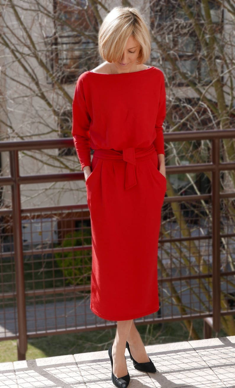 NINA 100 Cotton Maxi Dress With Belt / Handmade / Long Etsy