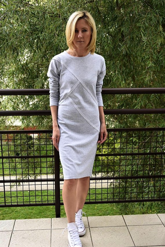 Simple Cotton Grey Dress