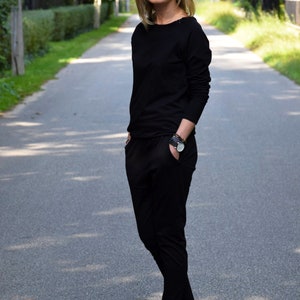 PABLO - 100% cotton overall - black colour / made in Poland /  jumpsuit perfect for fall and spring / with pockets / handmade / vintage