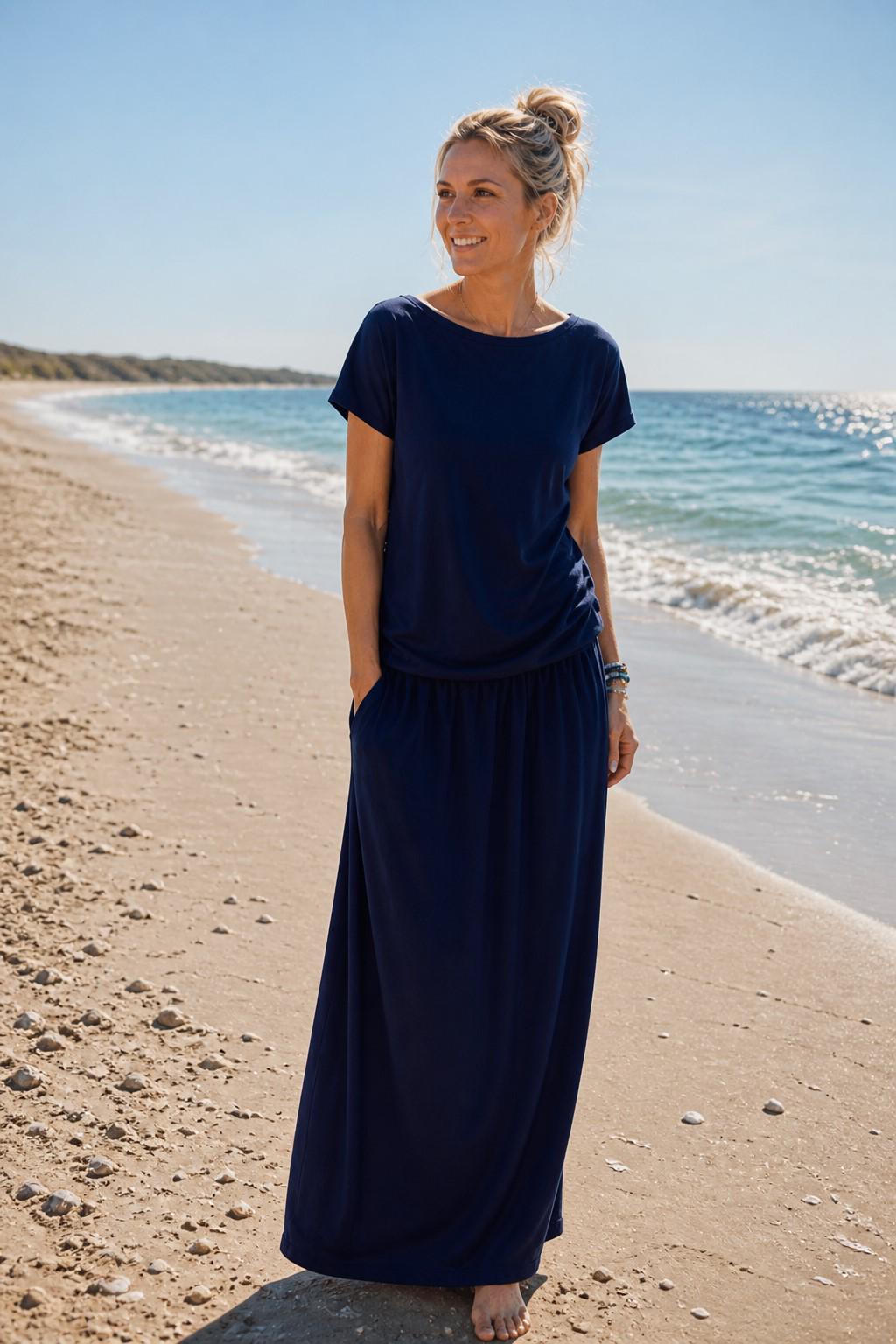 Navy Blue Maxi Dress - Etsy