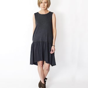 Mini dress, dress with pockets, cotton dress with ruffles, dress with a frill, sleeveless dress, GINA dress