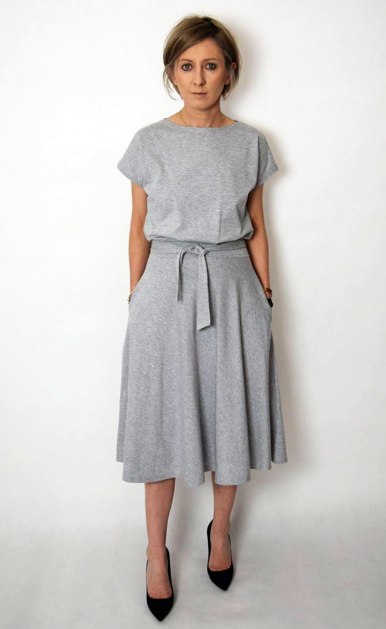 LUCY Midi Flared cotton dress form Poland / handmade dress / 100% cotton dress / vintage dress / spring / summer / made in Poland image 1
