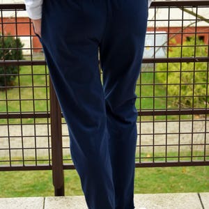 OFFICE Pantalon 100% coton avec un arc / pantalons de survêtement / pantalons amples / pantalons de survêtement bleu marine / made in EU / pantalon unique / bleu / 4 couleurs image 3