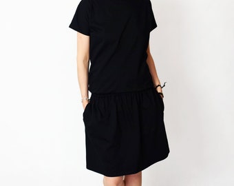 SPALLA - Mini 100% Baumwollkleid made in Poland / Sommerkleid / lockeres Kleid / handgemachtes Kleid