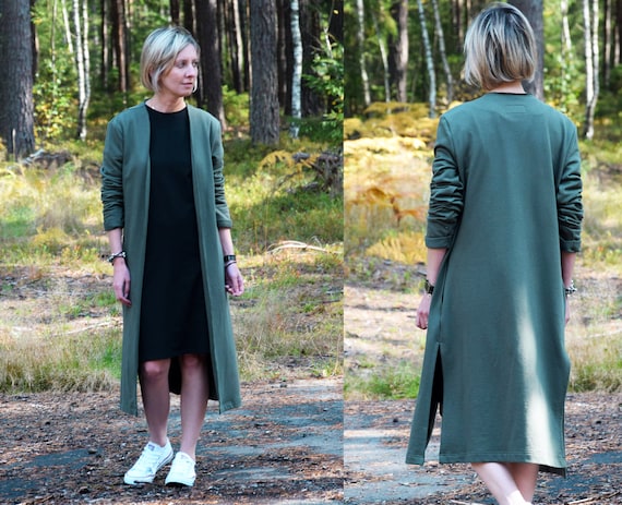 Cotton top sweater coat