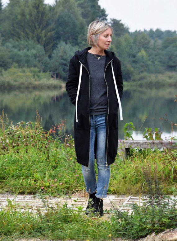 Long Zip-up Hoodie JASPER - Etsy