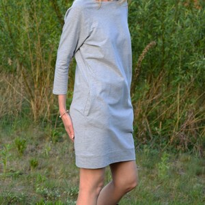 CARRIE 100% cotton tunic / dress with pockets / Long Sleeve Tunic / Women's Tunics / brown dress / mokka dress / summer dress / vintage image 9