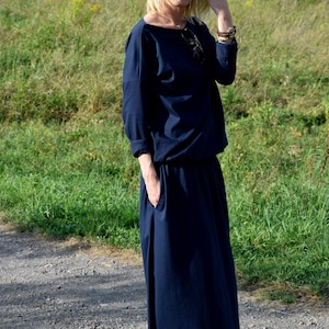 Baumwoll Maxi Kleid mit Taschen, S-XXL, MAXIMA Kleid