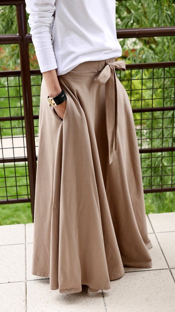 Bow belt maxi clearance skirt