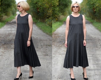 FIONA -  dress 100% cotton / long dresses / maxi dress / summer dress / loose dress / Minimalist Dress / handmade dresses / sleeveless dress