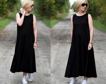 FIONA -  dress 100% cotton / long dresses / maxi dress / summer dress / loose dress / Minimalist Dress / handmade dresses / sleeveless dress