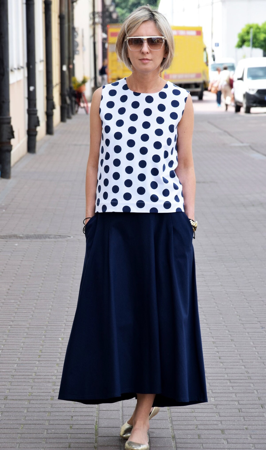 Falda Plisada Punto Roma Faldas Verano 2021 Falda Plisada Cuadros