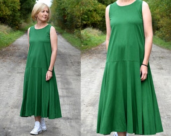 FIONA -  dress 100% cotton / long dresses / maxi dress / summer dress / loose dress / Minimalist Dress / handmade dresses / sleeveless dress