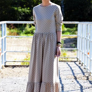 Cotton dress, maxi dress, FRILL dress, long dress, polka dot dress, women dresses, cotton clothes, Margo dress