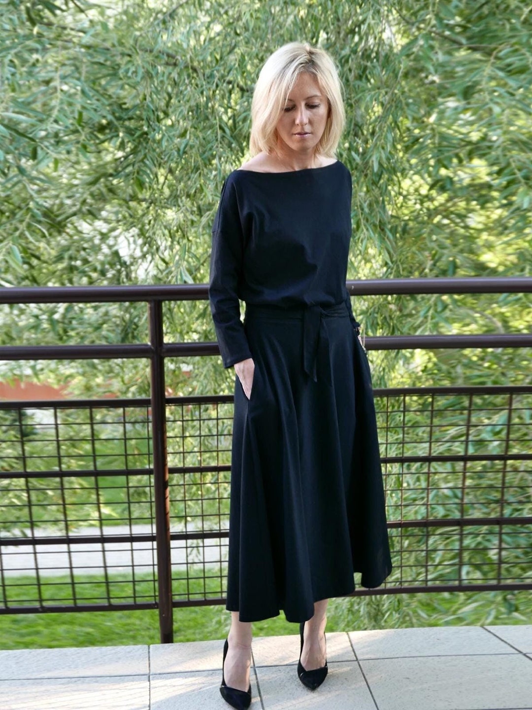 Dies Midi Dress Casual Sleeveless Belt Dress Female New