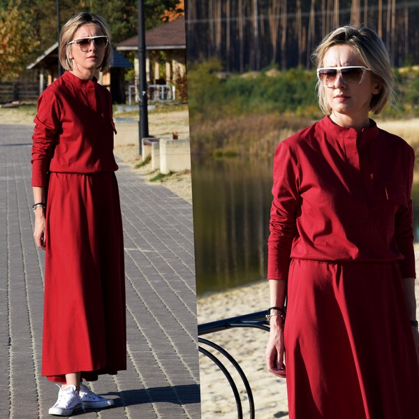 Pottery Stand-Up Collar Dress main image 1