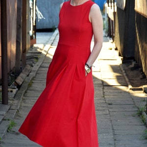 Sleeveless dress, maxi dress, COTTON dress, dress with pockets, AUDREY dress,