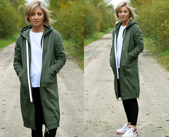 JASPER Long Hoodie Made in Poland / Warm Sweatshirt Two - Etsy