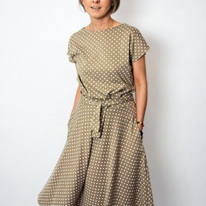 LUCY dotted dress Midi Flared cotton dress form Poland / handmade dress / 100% cotton dress / vintage dress / summer / made in Poland image 6