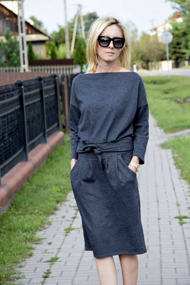 Simple Cotton Grey Dress