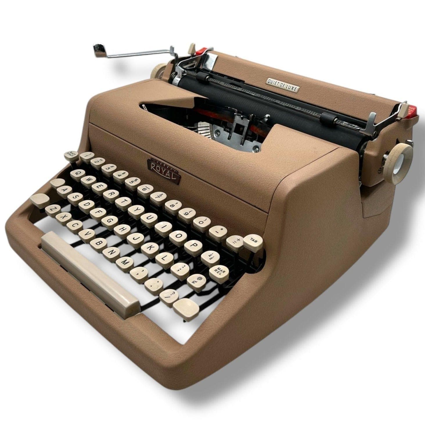 レトロ 米国製  QUIET DE LUXE タイプライター Vintage 1947 Royal Black Quiet De Luxe Portable Typewriter W