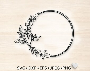 Heart Wreath Svg Etsy