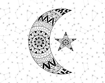 Download Crescent Moon Mandala Svg For Silhouette - Layered SVG Cut ...