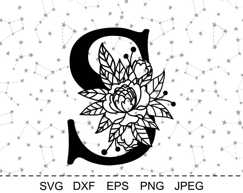 Free Free 107 Flower Initial Svg SVG PNG EPS DXF File
